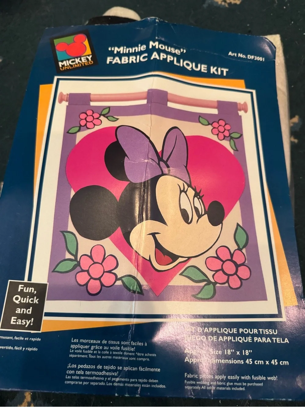 Minnie Mouse Fabric Applique Kit - Pink & Purple